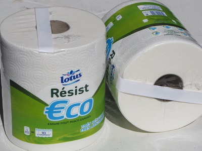 Deux grosses bobines d'essuie-tout.