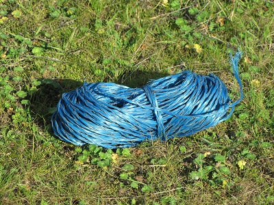 Fil de clôture bleu.