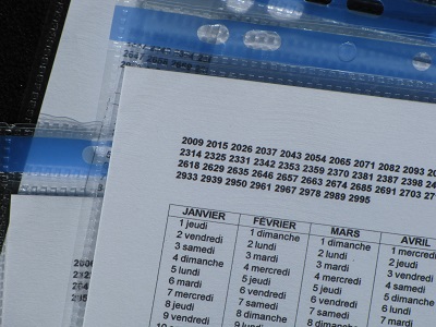 Mes calendriers perpétuels.